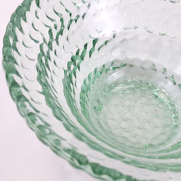 Heavy Aqua Glass Funnel Styled Bubble Glass Small Bowl - Picture 4 of 6